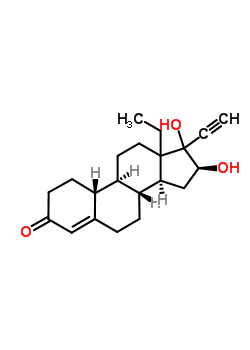 40915-03-5  (8R,9S,10R,14S,16S)-13-ethyl-17-ethynyl-16,17-dihydroxy-1,2,6,7,8,9,10,11,12,13,14,15,16,17-tetradecahydro-3H-cyclopenta[a]phenanthren-3-one (non-preferred name)