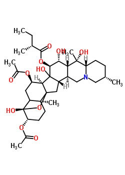 508-66-7  (3beta,4beta,5xi,7alpha,9xi,14xi,15alpha,16beta)-3,7-bis(acetyloxy)-4,14,16,20-tetrahydroxy-4,9-epoxycevan-15-yl (2R)-2-methylbutanoate