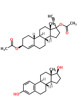 51248-70-5  (3beta)-17-ethynylestr-4-ene-3,17-diyl diacetate - (17beta)-estra-1,3,5(10)-triene-3,17-diol (1:1)