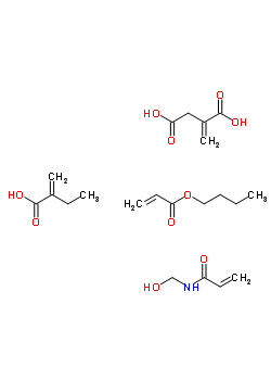 51999-23-6;68568-49-0  butyl prop-2-enoate; N-(hydroxymethyl)prop-2-enamide; 2-methylenebutanedioic acid; 2-methylenebutanoic acid