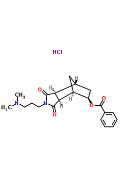 53023-30-6  (3aR,4R,5R,7R,7aS)-2-[3-(dimethylamino)propyl]-1,3-dioxooctahydro-1H-4,7-methanoisoindol-5-yl benzoate hydrochloride (1:1)