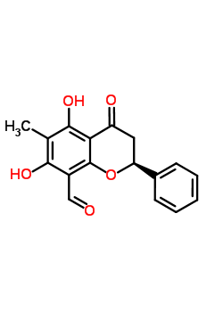 55743-09-4  (2S)-5,7-dihydroxy-6-methyl-4-oxo-2-phenyl-3,4-dihydro-2H-chromene-8-carbaldehyde