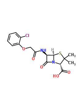 56807-84-2  (2S,5R,6R)-6-{[(2-chlorophenoxy)acetyl]amino}-3,3-dimethyl-7-oxo-4-thia-1-azabicyclo[3.2.0]heptane-2-carboxylic acid