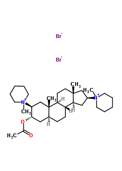 58090-64-5;59787-86-9  (2beta,3alpha,5alpha,16beta)-3-(acetyloxy)-2,16-bis(1-methylpiperidinium-1-yl)androstane dibromide