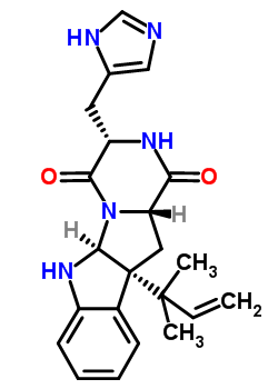 58735-66-3  (3S,5aS,10bR,11aS)-3-(1H-imidazol-5-ylmethyl)-10b-(2-methylbut-3-en-2-yl)-6,10b,11,11a-tetrahydro-2H-pyrazino[1',2':1,5]pyrrolo[2,3-b]indole-1,4(3H,5aH)-dione