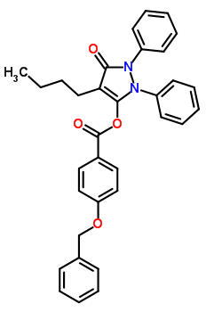 58906-08-4  4-butyl-5-oxo-1,2-diphenyl-2,5-dihydro-1H-pyrazol-3-yl 4-(benzyloxy)benzoate