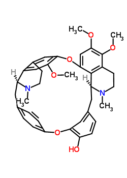 602-83-5  (3S,21S)-10,15,16-trimetoxi-4,20-dimetil-12,28-dioxa-4,20-diazaheptacyclo[27.2.2.1~7,11~.1~.13,17~.1~23,27~.0~3,8~.0~21,35~]hexatriaconta-1(31),7(36),8,10,13(35),14,16,23(34),24,26,29,32-dodekaén-26-ol (nem preferált név)