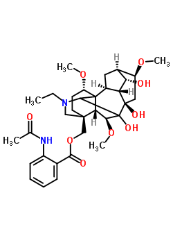 63596-61-2  [(1alpha,6beta,10alpha,13alpha,14alpha,16beta,17xi)-20-ethyl-7,8,14-trihydroxy-1,6,16-trimethoxyaconitan-4-yl]methyl 2-(acetylamino)benzoate