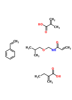 64112-61-4  N-(isobutoxymethyl)prop-2-enamide; 2-methylenebutanoic acid; 2-methylprop-2-enoic acid; styrene