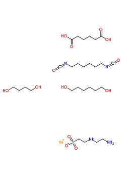 68037-41-2  sodium; adipic acid; 2-(2-aminoethylamino)ethanesulfonate; butane-1,4-diol; 1,6-diisocyanatohexane; hexane-1,6-diol