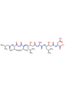 70706-88-6  N-(3-hydroxy-4-{[N-(3-hydroxy-6-methyl-4-{[(2S)-3-methyl-1-{[N-(3-methylbutanoyl)-L-valyl]amino}-1-oxobutan-2-yl]amino}heptanoyl)alanyl]amino}-6-methylheptanoyl)aspartic acid