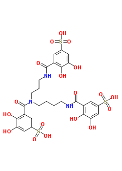 71659-79-5  3-({4-[(2,3-dihydroxy-5-sulfobenzoyl)amino]butyl}{3-[(2,3-dihydroxy-5-sulfobenzoyl)amino]propyl}carbamoyl)-4,5-dihydroxybenzenesulfonic acid
