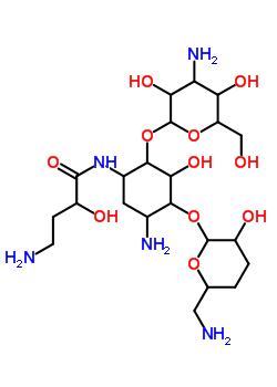 72908-95-3  4-amino-N-{5-amino-2-[(3-amino-3-deoxyhexopyranosyl)oxy]-4-[(6-amino-3,4,6-trideoxyhexopyranosyl)oxy]-3-hydroxycyclohexyl}-2-hydroxybutanamide