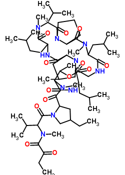 72993-51-2  N-methyl-N-(2-oxobutanoyl)valyl-4-ethyl-N-methyl-N-[2,10,17,25-tetramethyl-27-(3-methylbutyl)-6,16-bis(2-methylpropyl)-5,8,12,15,18,23,26,29-octaoxo-24-(propan-2-yl)hexacosahydro-1H,12H-dipyrrolo[2,1-i:2',1'-r][1,4,7,10,13,16,19,22]oxaheptaazacyclopentaco