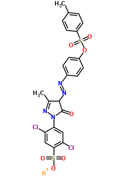 74082-25-0  potassium 2,5-dichloro-4-{3-methyl-4-[(E)-(4-{[(4-methylphenyl)sulfonyl]oxy}phenyl)diazenyl]-5-oxo-4,5-dihydro-1H-pyrazol-1-yl}benzenesulfonate