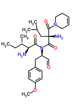 74245-26-4  N-[(2S)-2-amino-2-(3,6-dihydropyridin-1(2H)-ylcarbonyl)-4-methylpentanoyl]-N-[(2R)-1-(4-methoxyphenyl)-3-oxopropan-2-yl]-L-isoleucinamide