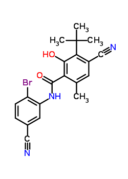 75790-50-0  N-(2-bromo-5-cyanophenyl)-3-tert-butyl-4-cyano-2-hydroxy-6-methylbenzamide