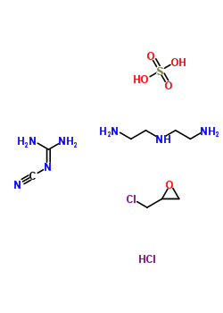 76649-42-8  N-(2-aminoethyl)ethane-1,2-diamine; 2-(chloromethyl)oxirane; 2-cyanoguanidine; sulfuric acid; hydrochloride