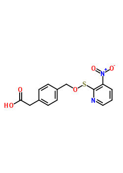77357-10-9  [4-({[(3-nitropyridin-2-yl)sulfanyl]oxy}methyl)phenyl]acetic acid