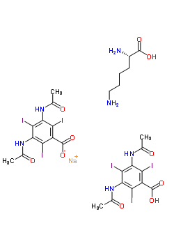 78371-64-9  sodium; 3,5-diacetamido-2,4,6-triiodo-benzoate; 3,5-diacetamido-2,4,6-triiodo-benzoic acid; (2S)-2,6-diaminohexanoic acid