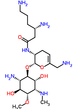 79528-70-4  (3S)-3,6-diamino-N-[(2S,3R)-2-{[(1R,2S,3S,4S,5S,6R)-2-amino-3,6-dihydroxy-4-methoxy-5-(methylamino)cyclohexyl]oxy}-6-(aminomethyl)-3,4-dihydro-2H-pyran-3-yl]hexanamide