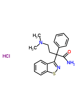 86004-83-3  2-(1,2-benzothiazol-3-yl)-4-(dimethylamino)-2-phenylbutanamide hydrochloride (1:1)