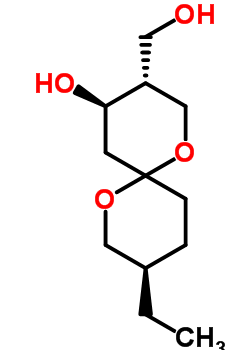 89885-86-9  (3R,4R,9R)-9-ethyl-3-(hydroxymethyl)-1,7-dioxaspiro[5.5]undecan-4-ol