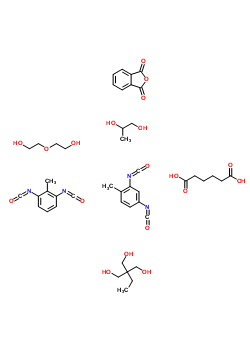 95566-39-5  adipic acid; 1,3-diisocyanato-2-methyl-benzene; 2,4-diisocyanato-1-methyl-benzene; 2-ethyl-2-(hydroxymethyl)propane-1,3-diol; 2-(2-hydroxyethoxy)ethanol; isobenzofuran-1,3-dione; propane-1,2-diol