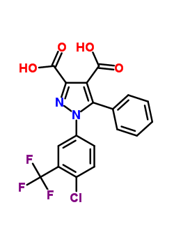 96723-17-0  1-[4-chloro-3-(trifluoromethyl)phenyl]-5-phenyl-1H-pyrazole-3,4-dicarboxylic acid