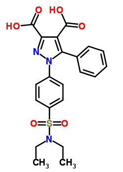 96734-47-3  1-[4-(diethylsulfamoyl)phenyl]-5-phenyl-1H-pyrazole-3,4-dicarboxylic acid