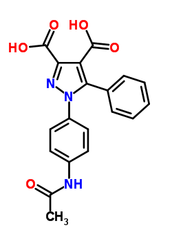 96734-48-4  1-[4-(acetylamino)phenyl]-5-phenyl-1H-pyrazole-3,4-dicarboxylic acid