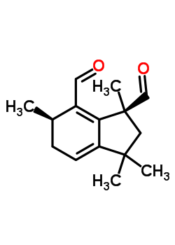 97165-23-6  (1S,6R)-1,3,3,6-tetramethyl-2,3,5,6-tetrahydro-1H-indene-1,7-dicarbaldehyde