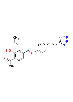 97581-72-1  1-[2-hydroxy-3-propyl-4-({4-[2-(2H-tetrazol-5-yl)ethyl]phenoxy}methyl)phenyl]ethanone