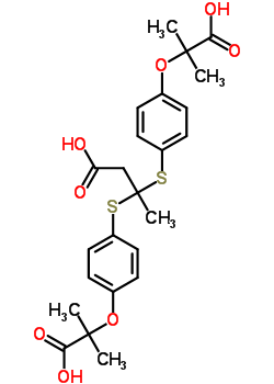99661-82-2  3,3-bis({4-[(2-carboxypropan-2-yl)oxy]phenyl}sulfanyl)butanoic acid