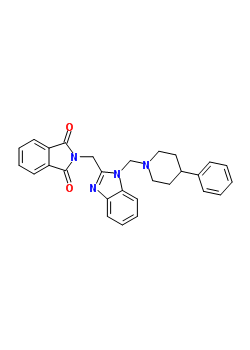 115410-50-9  2-({1-[(4-phenylpiperidin-1-yl)methyl]-1H-benzimidazol-2-yl}methyl)-1H-isoindole-1,3(2H)-dione