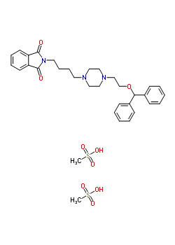 116738-09-1  2-(4-{4-[2-(diphenylmethoxy)ethyl]piperazin-1-yl}butyl)-1H-isoindole-1,3(2H)-dione dimethanesulfonate