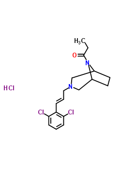 1640-63-7  3-[(2E)-3-(2,6-dichlorophenyl)prop-2-en-1-yl]-8-propanoyl-3,8-diazabicyclo[3.2.1]octane hydrochloride