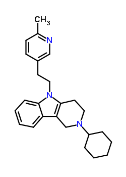 20675-03-0  2-cyclohexyl-5-[2-(6-methylpyridin-3-yl)ethyl]-2,3,4,5-tetrahydro-1H-pyrido[4,3-b]indole