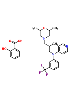 21937-03-1  2-hydroxybenzoic acid - N-[3-(2,6-dimethylmorpholin-4-yl)-2-methylpropyl]-N-[3-(trifluoromethyl)phenyl]pyridin-4-amine (1:1)