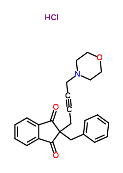 22019-30-3  2-benzyl-2-[4-(morpholin-4-yl)but-2-yn-1-yl]-1H-indene-1,3(2H)-dione hydrochloride (1:1)