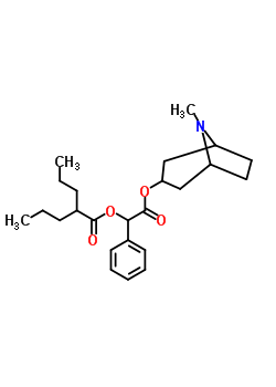 29135-16-8  2-[(8-methyl-8-azabicyclo[3.2.1]oct-3-yl)oxy]-2-oxo-1-phenylethyl 2-propylpentanoate