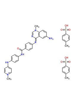 50309-00-7  4-[(6-amino-1-methyl-quinazolin-4-ylidene)amino]-N-[4-[(1-methylpyridin-1-ium-4-yl)amino]phenyl]benzamide; 4-methylbenzenesulfonic acid