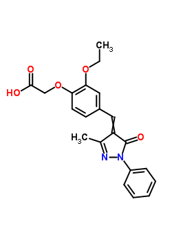 5818-62-2  {2-ethoxy-4-[(3-methyl-5-oxo-1-phenyl-1,5-dihydro-4H-pyrazol-4-ylidene)methyl]phenoxy}acetic acid