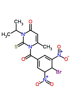 7006-88-4  1-[(4-bromo-3,5-dinitrocyclohexa-1,5-dien-1-yl)carbonyl]-6-methyl-3-(1-methylethyl)-2-thioxo-2,3-dihydropyrimidin-4(1H)-one