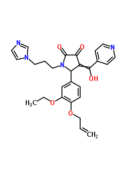 7061-20-3  5-[3-ethoxy-4-(prop-2-en-1-yloxy)phenyl]-4-[hydroxy(pyridin-4-yl)methylidene]-1-[3-(1H-imidazol-1-yl)propyl]pyrrolidine-2,3-dione