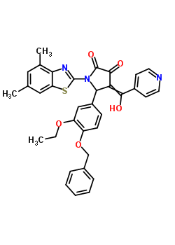 7061-22-5  5-[4-(benzyloxy)-3-ethoxyphenyl]-1-(4,6-dimethyl-1,3-benzothiazol-2-yl)-4-[hydroxy(pyridin-4-yl)methylidene]pyrrolidine-2,3-dione