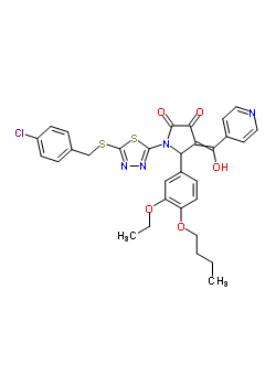 7061-24-7  5-(4-butoxy-3-ethoxyphenyl)-1-{5-[(4-chlorobenzyl)sulfanyl]-1,3,4-thiadiazol-2-yl}-4-[hydroxy(pyridin-4-yl)methylidene]pyrrolidine-2,3-dione