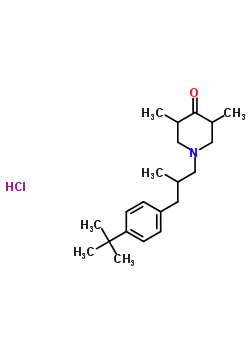 71144-85-9  1-[3-(4-tert-butylphenyl)-2-methylpropyl]-3,5-dimethylpiperidin-4-one hydrochloride (1:1)
