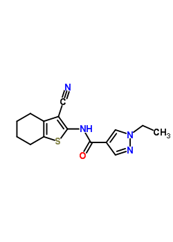 7166-81-6  N-(3-cyano-4,5,6,7-tetrahydro-1-benzothiophen-2-yl)-1-ethyl-1H-pyrazole-4-carboxamide