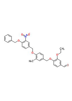 7238-14-4  4-[(4-{[4-(benzyloxy)-3-nitrobenzyl]oxy}-3-methylbenzyl)oxy]-3-ethoxybenzaldehyde